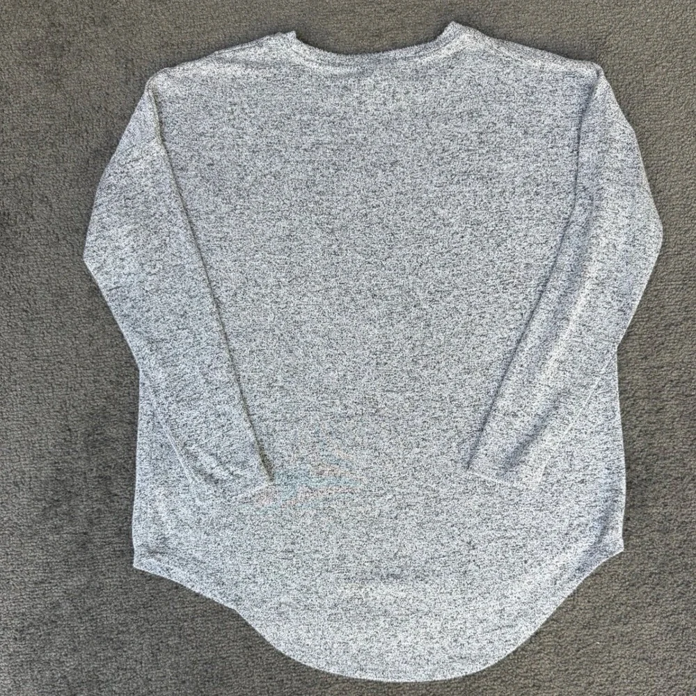 Old Navy Womens Gray Marled Knit Long Sleeve Pocket Top High-Low Hem XS